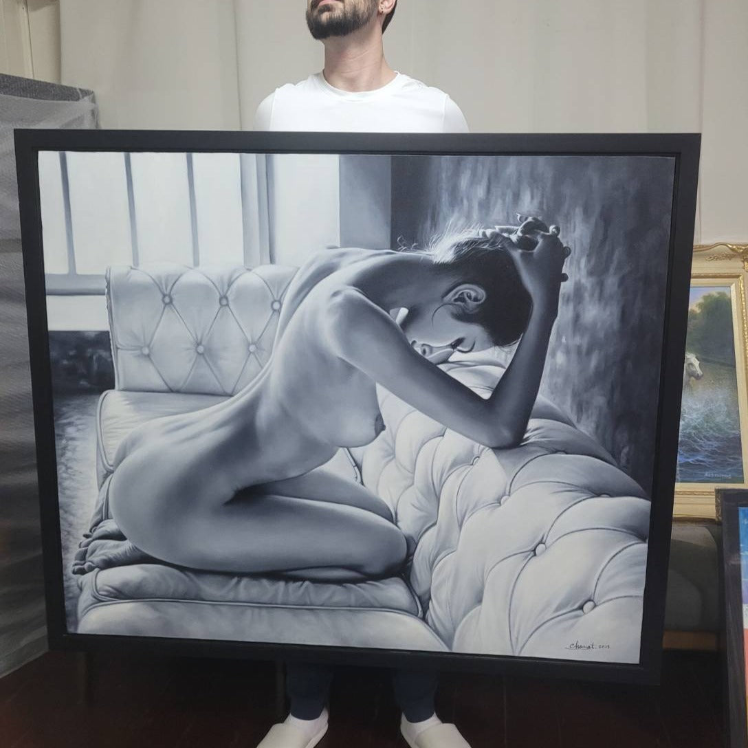 Femme nue sur un canapé - 120 X 100 cm
