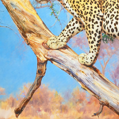 Léopard dans un arbre - 160 x 110 cm