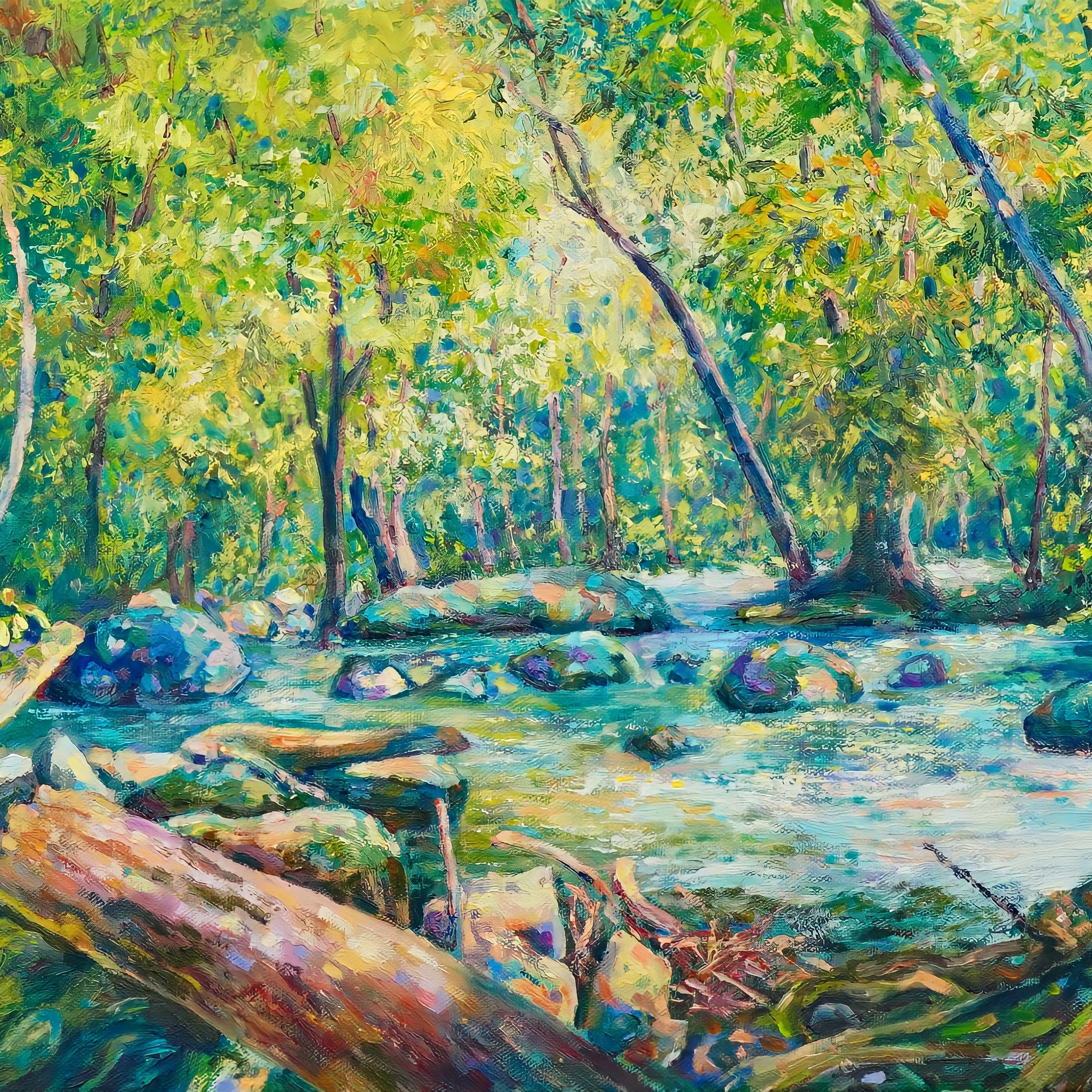 Forêt de rivière - 50 X 38 cm