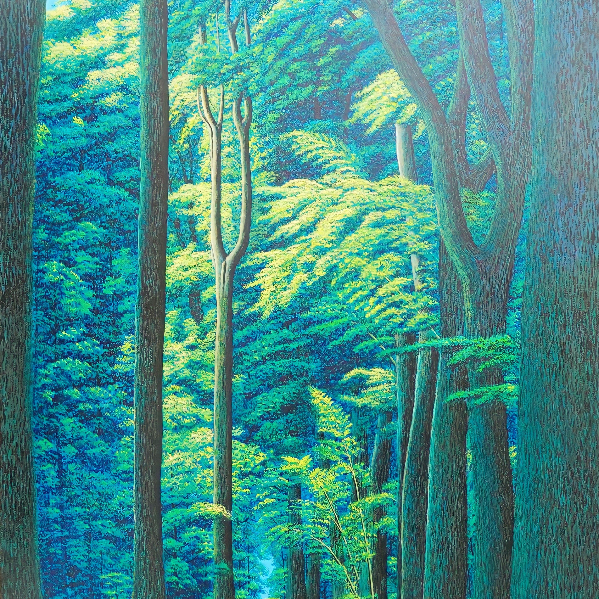 Chemin dans la forêt verte - 130 x 190 cm