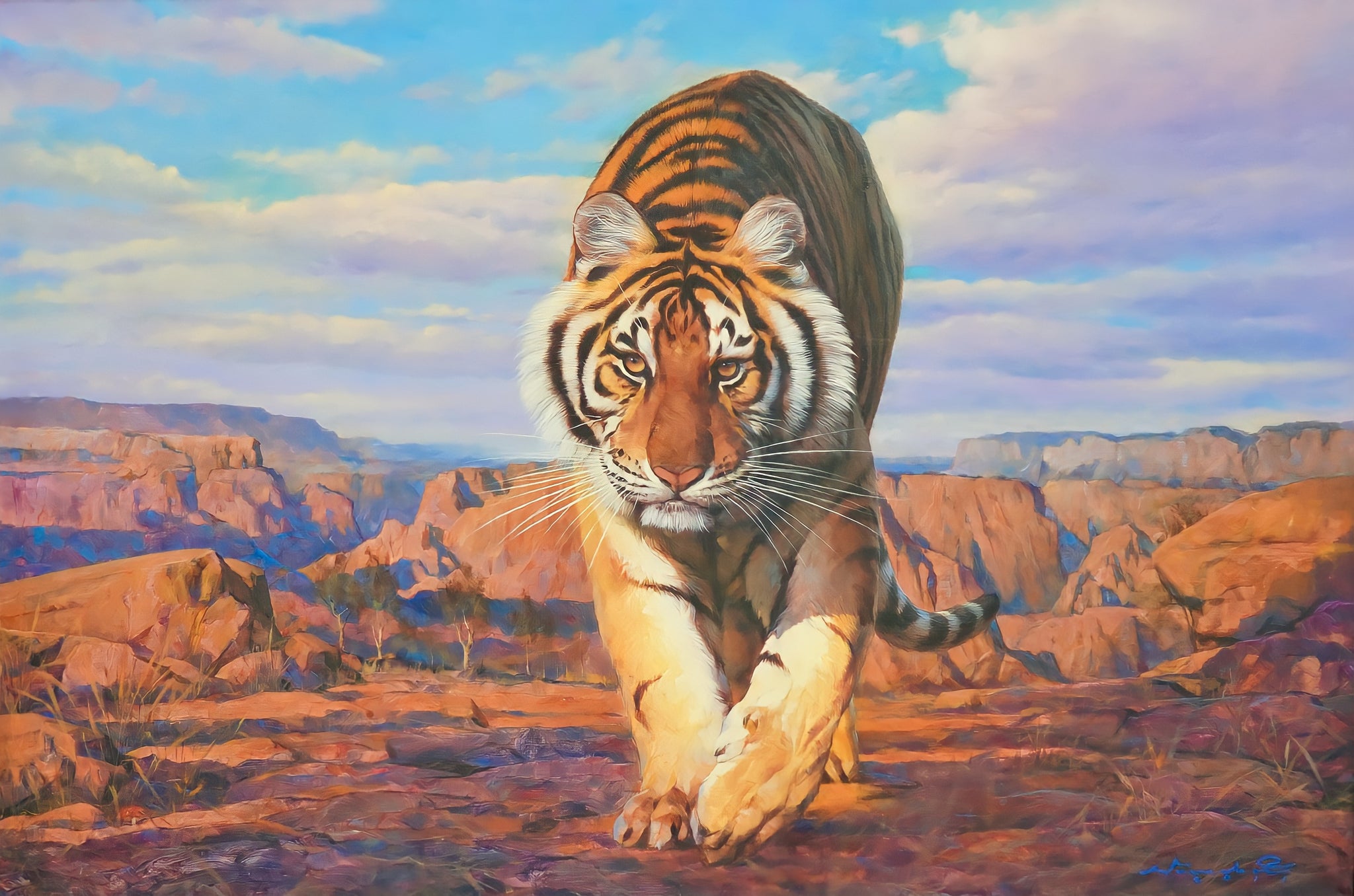 Tigre en chasse - 150 x 100 cm