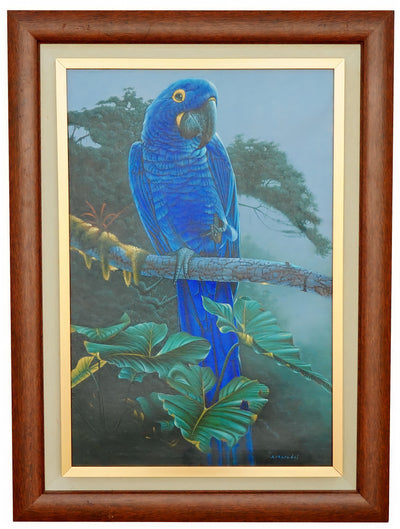 Perroquet bleu dans la jungle - 60 x 90 cm