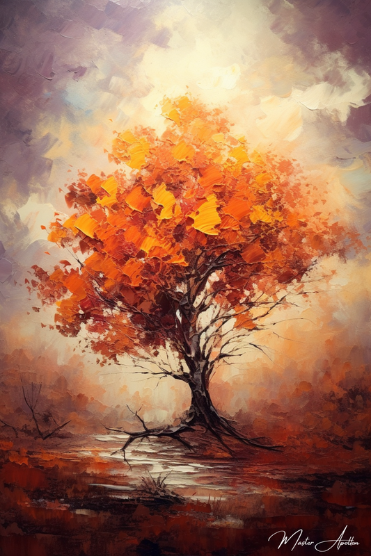 Tableau arbre automne lumière