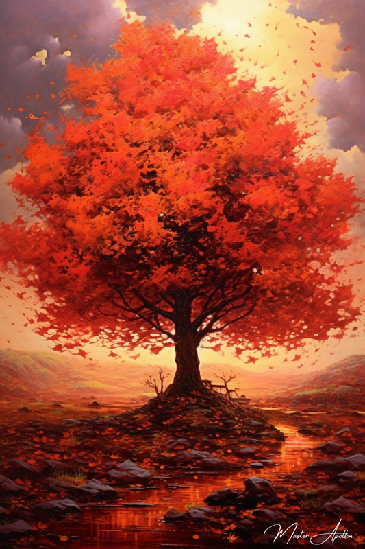 Tableau arbre automne repos