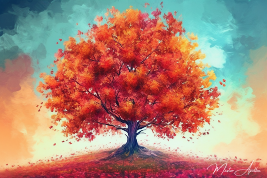 Tableau arbre automne tranquilité