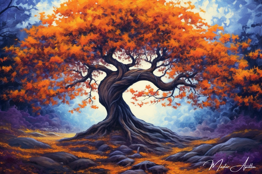Tableau arbre automne zen