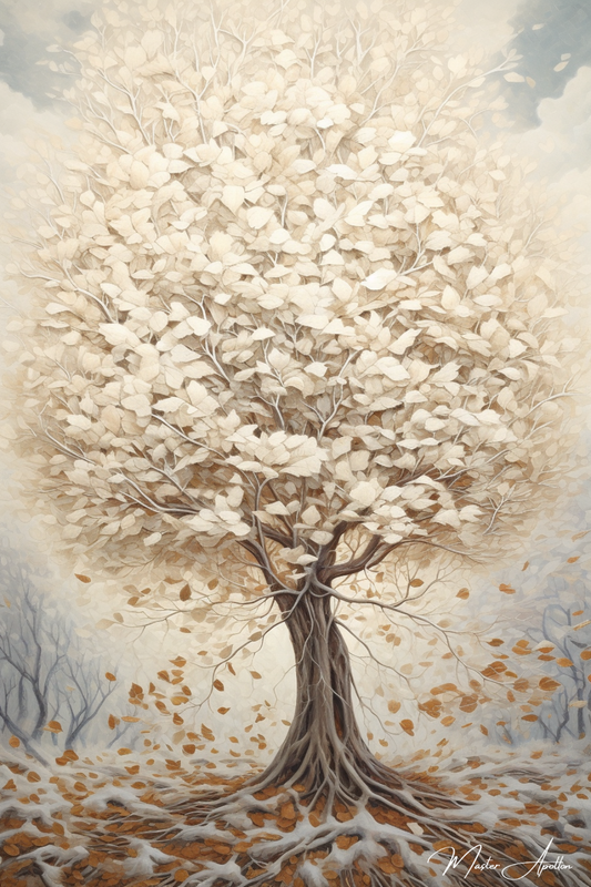 Tableau arbre blanc peinture