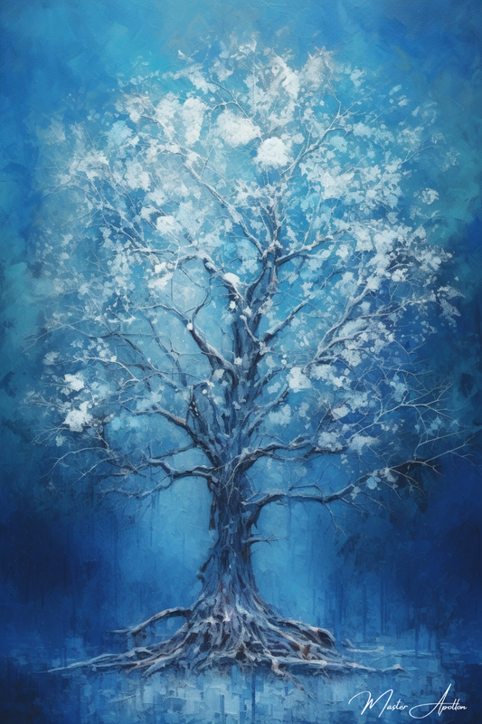 Tableau arbre bleu art
