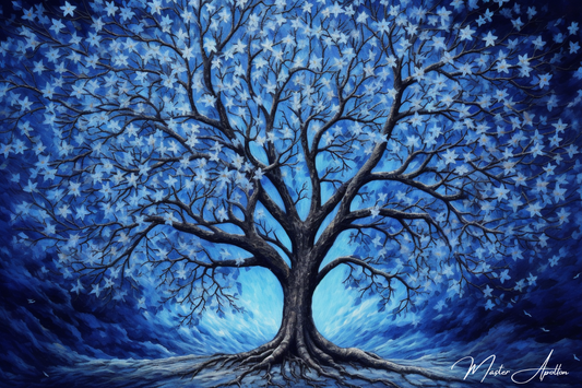 Tableau arbre bleu reve