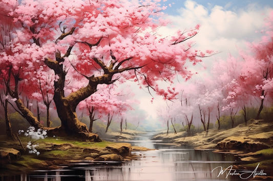 Tableau arbre cerisier japonais silence