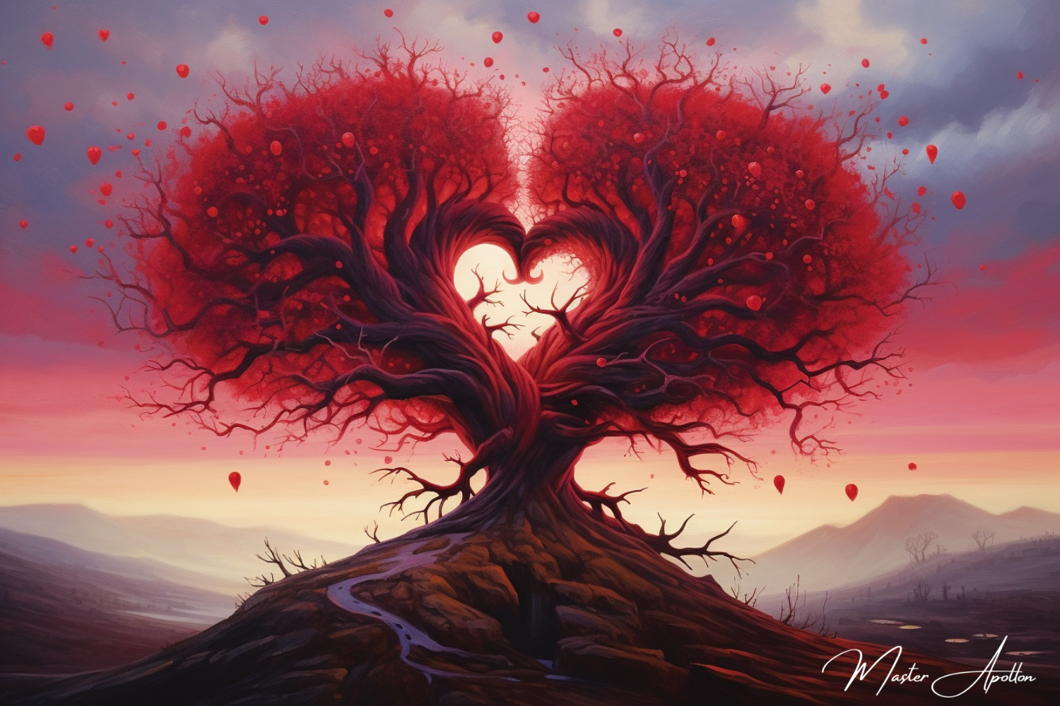 Tableau arbre coeur amour