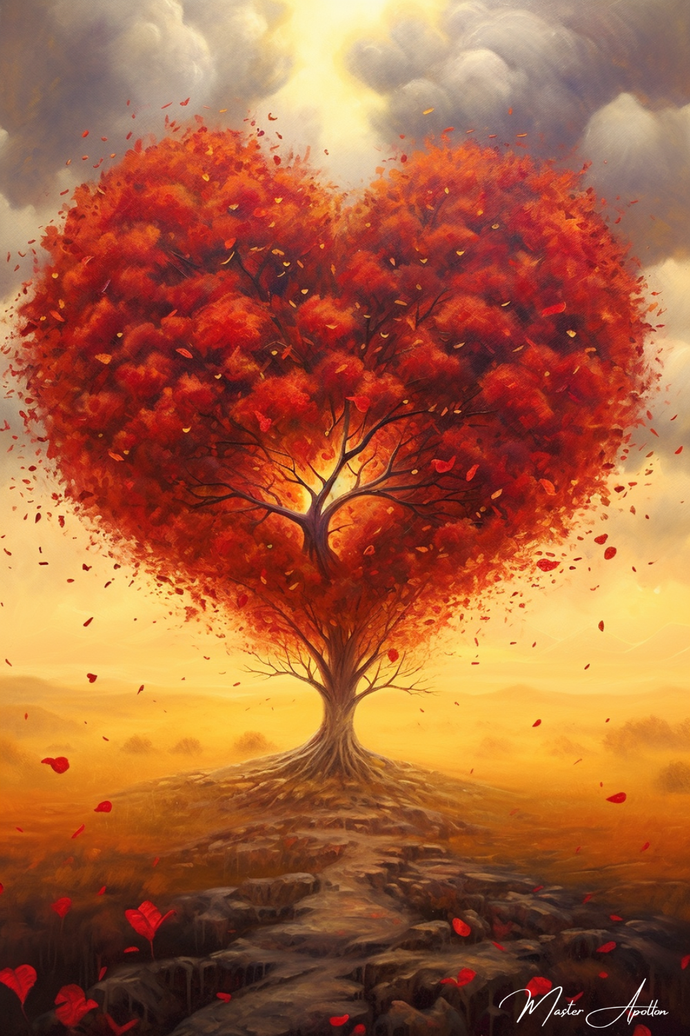 Tableau arbre coeur en chaleur