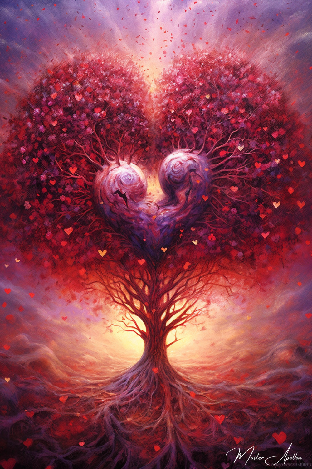 Tableau déco romantique : Mon arbre coeur format géant