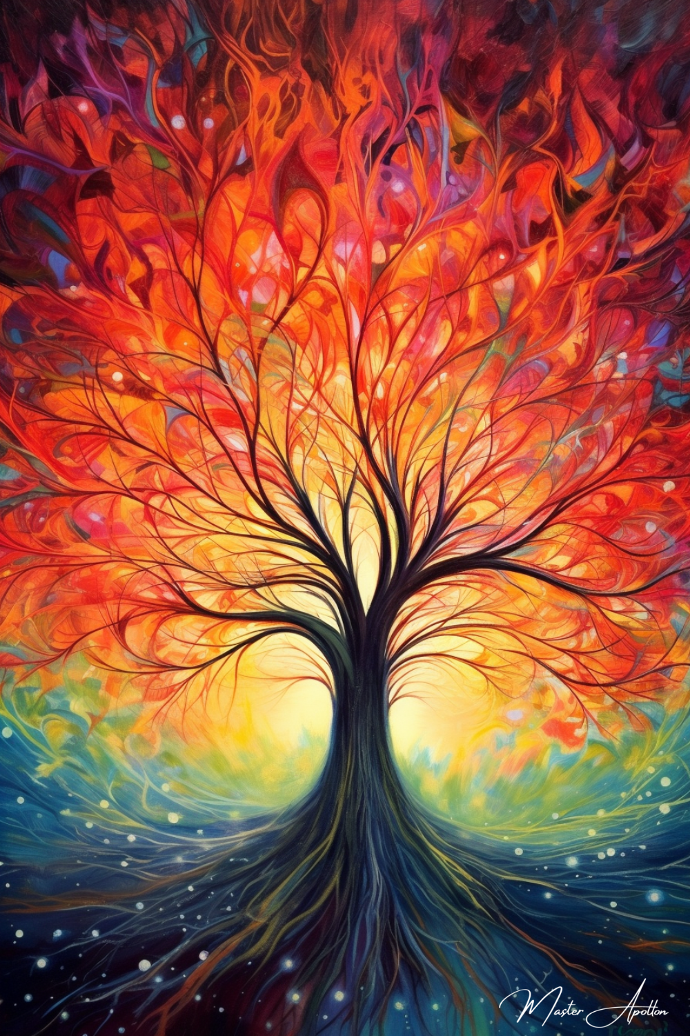 Tableau arbre coloré energie