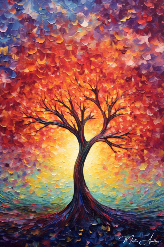 Tableau arbre coloré vie