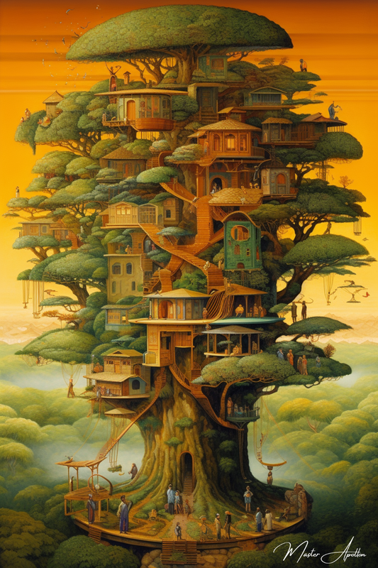 Tableau arbre de vie maison du monde couché du soleil