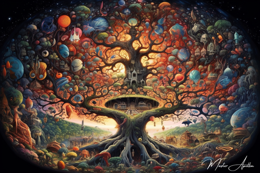 Tableau arbre de vie maison du monde et de l'univers