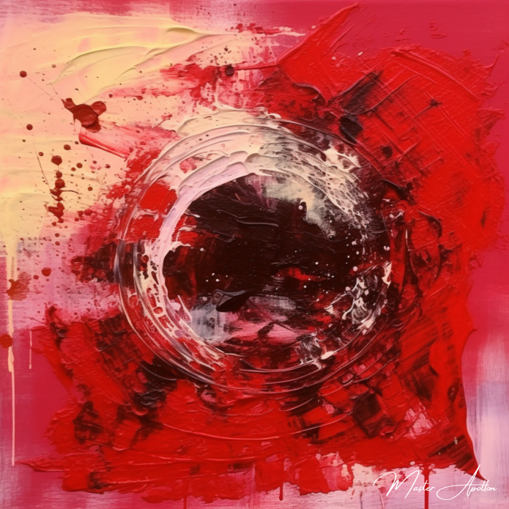 Tableau contemporain abstrait rouge