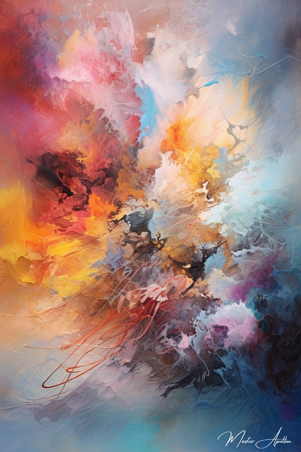 Tableau abstrait multicolore contemporain nuage - Master Apollon