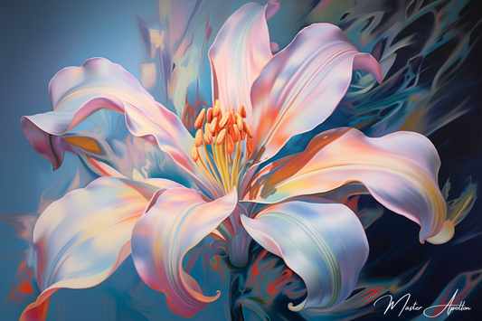 Tableau peinture fleur contemporain delicate