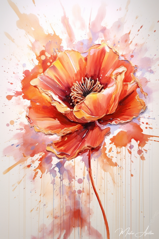 Tableau peinture fleur contemporain gift