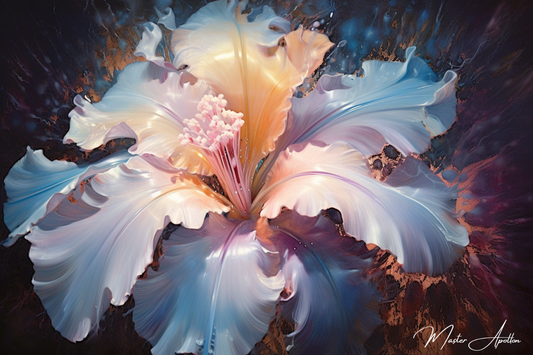 Tableau peinture fleur contemporain imaginaire