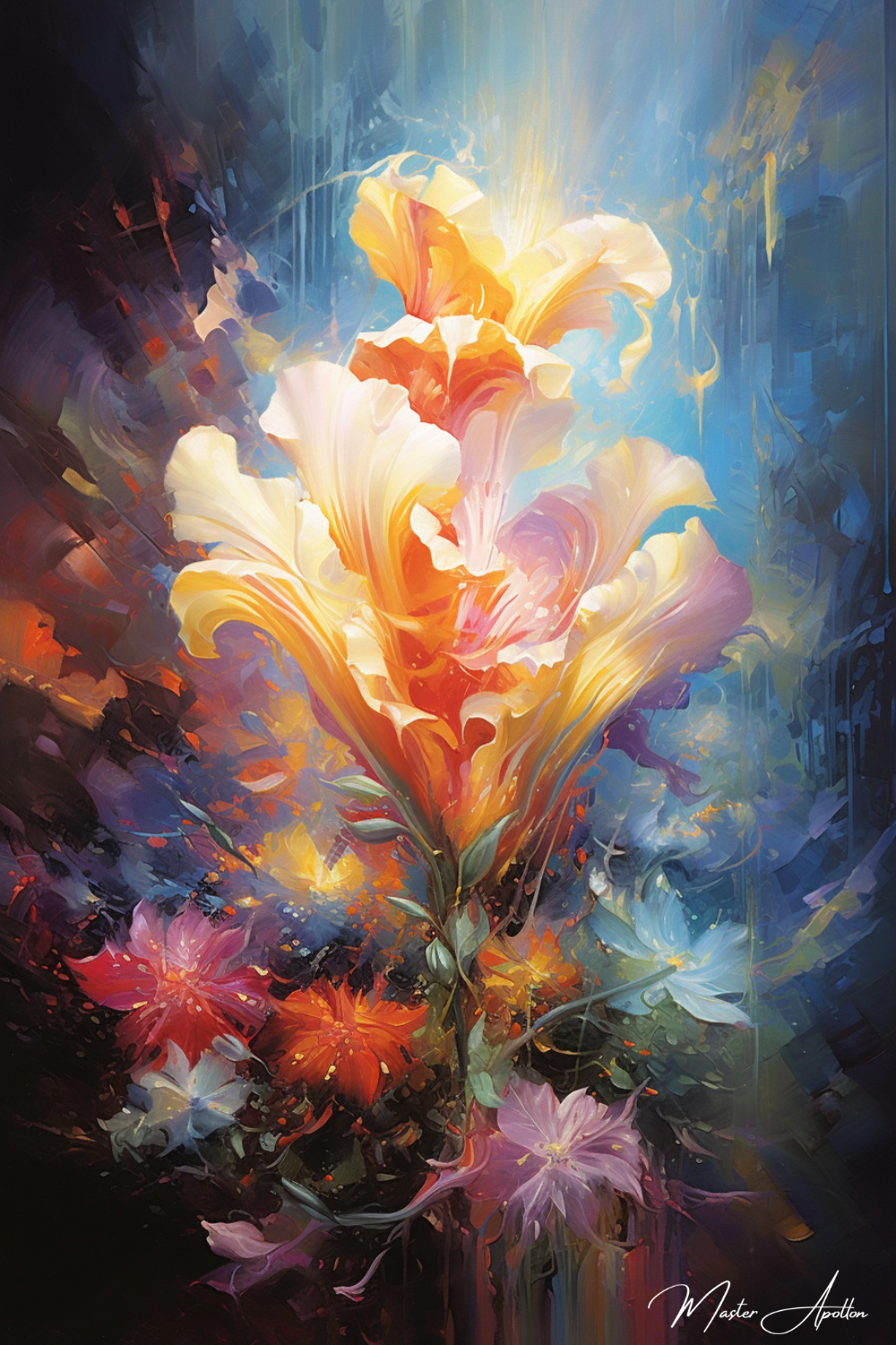Tableau peinture fleur contemporain pure - Master Apollon