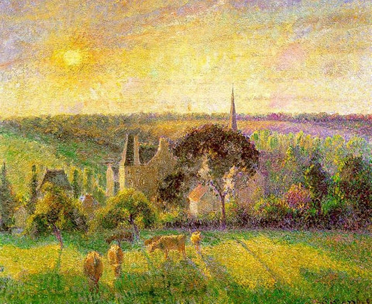L'église et la ferme d'Eragny - Camille Pissarro