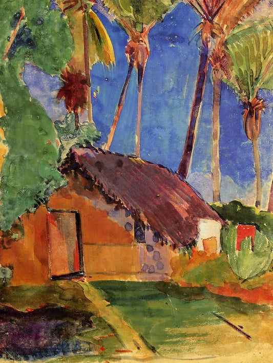 Hutte de paille sous les palmiers - Paul Gauguin