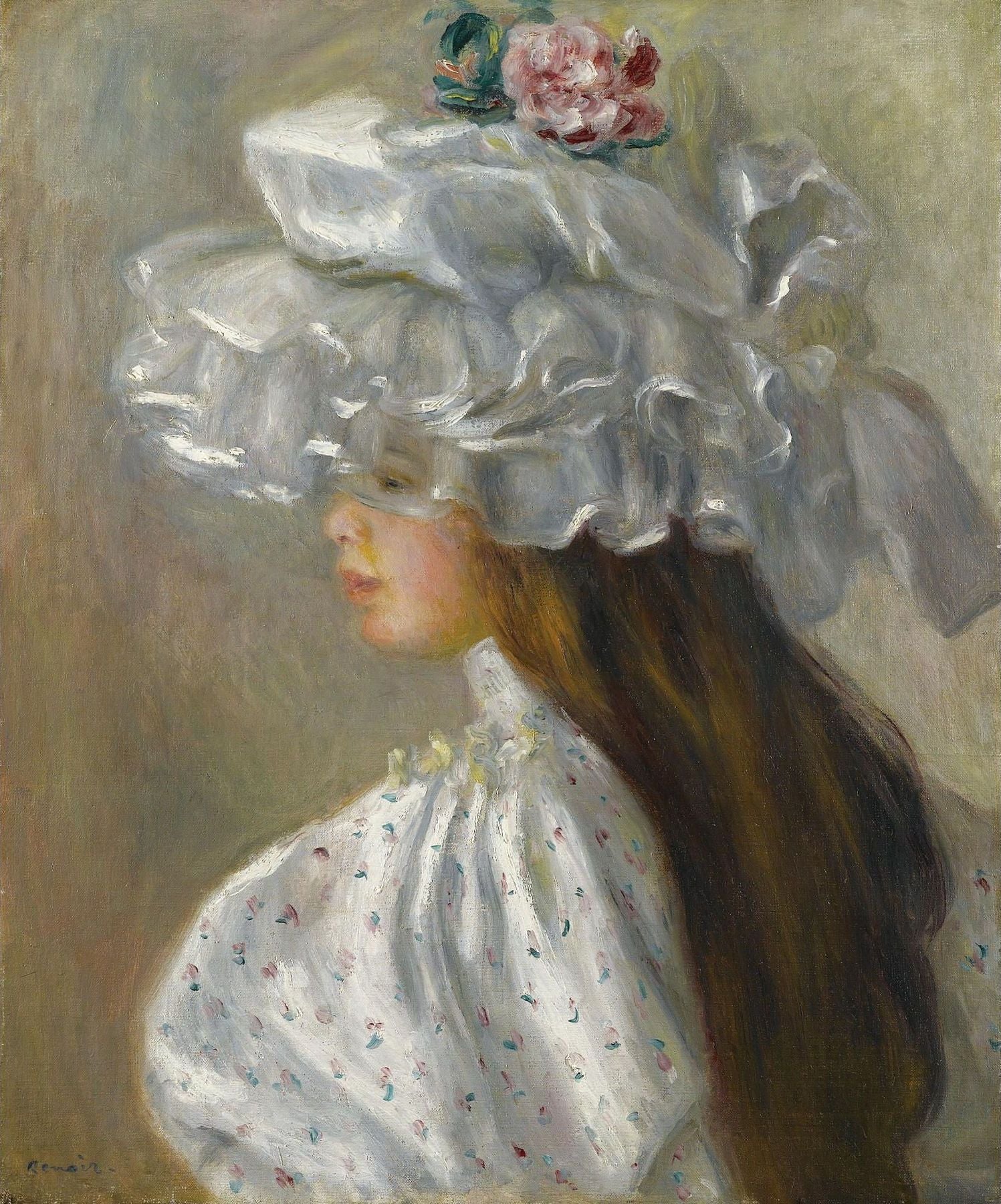 Femme au chapeau blanc - Pierre-Auguste Renoir