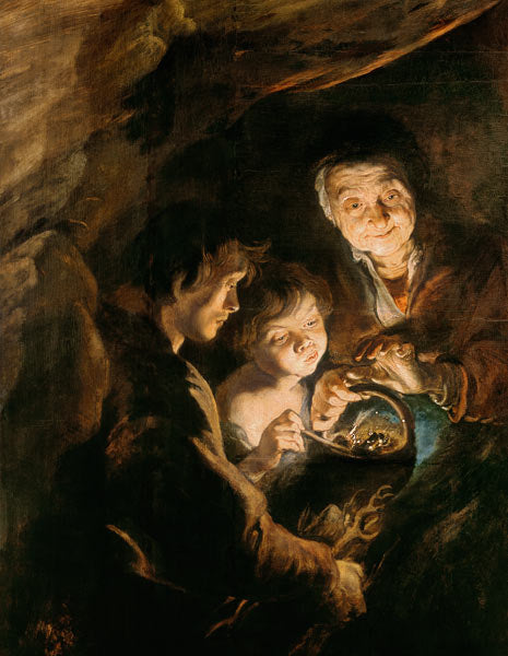 Les personnes âgées avec le bassin de charbon- Peter Paul Rubens