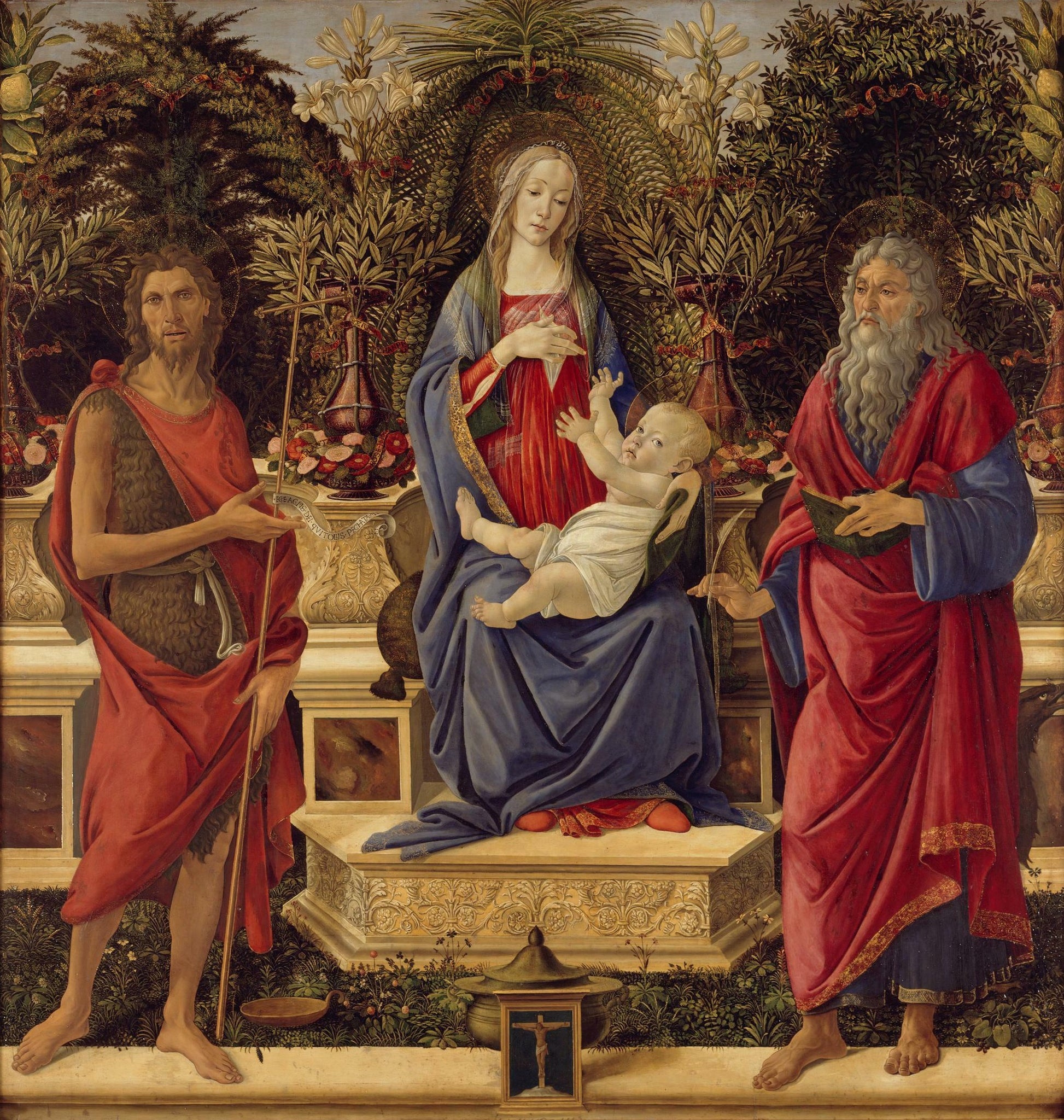 Vierge trônant avec un enfant et des saints - Sandro Botticelli