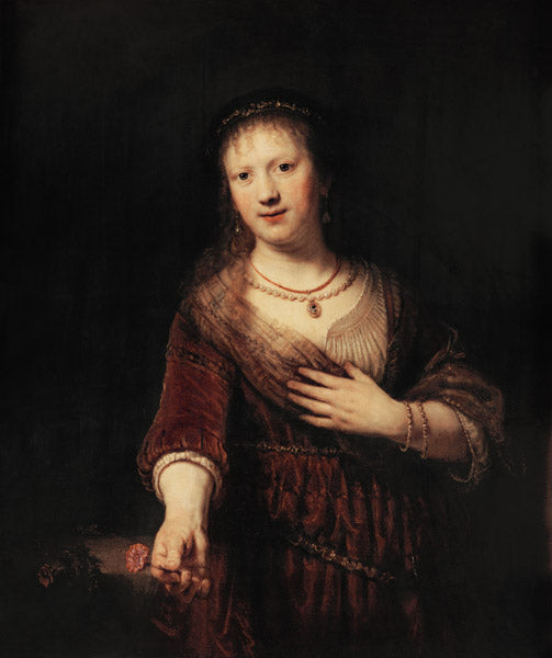 Saskia avec la fleur rouge - Rembrandt van Rijn