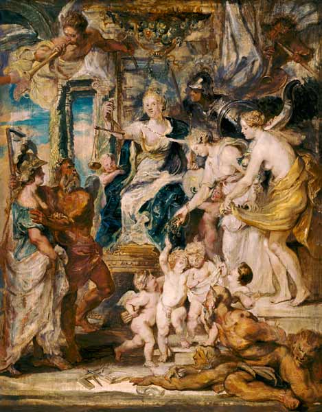 Le gouvernement heureux de la reine, croquis du cycle Médicis - Peter Paul Rubens