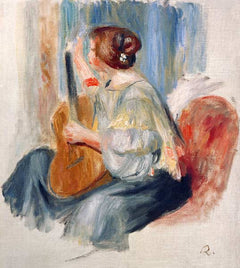 Fille avec une guitare de Auguste Renoir - Reproduction tableau