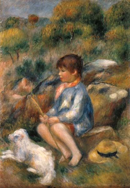 Jeunes avec son petit chien - Pierre-Auguste Renoir