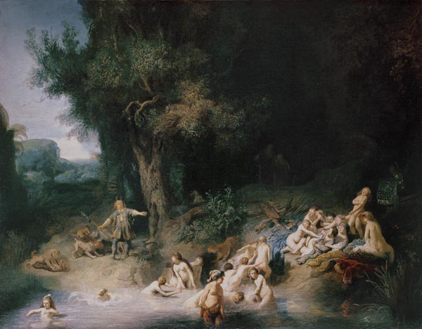 Le Diane se baigne avec Aktaeon et Callisto - Rembrandt van Rijn