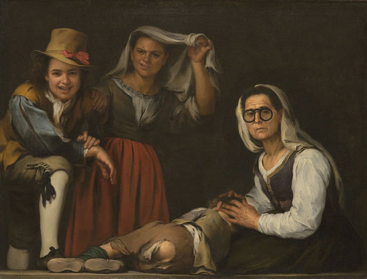 Quatre figures sur une marche - Bartolomé Esteban Murillo