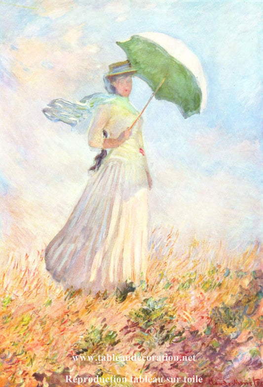 Femme à l'ombrelle tournée vers la droite - Claude Monet