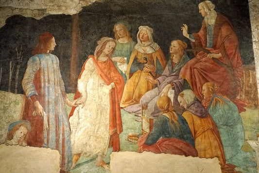Un jeune homme est introduit dans le cercle des sept arts libres - Sandro Botticelli