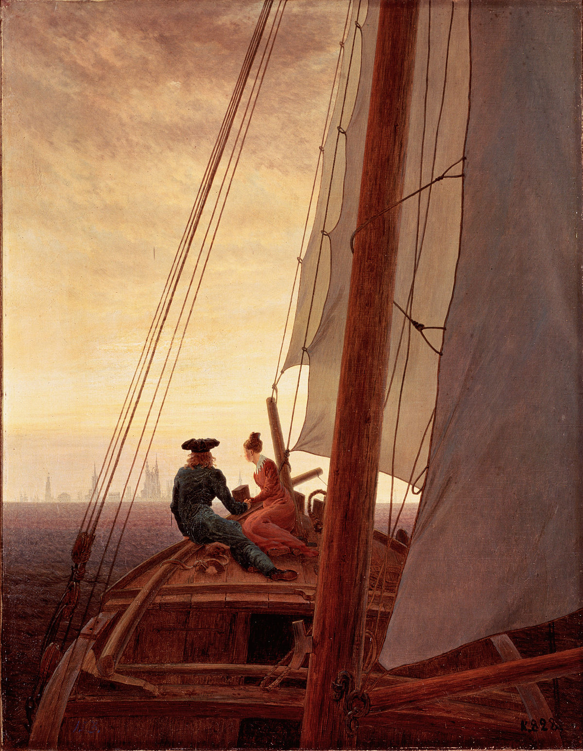 Sur le voilier - Caspar David Friedrich