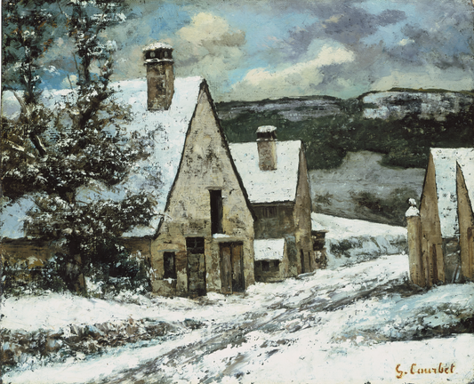 Bordure de village en hiver - Gustave Courbet