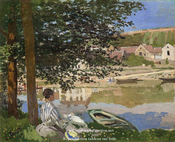 Sur les bords de Seine à Bennecourt - Tableau Monet