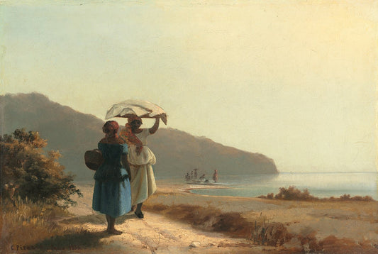 Deux femmes causant au bord de la mer, Saint Thomas - Camille Pissarro
