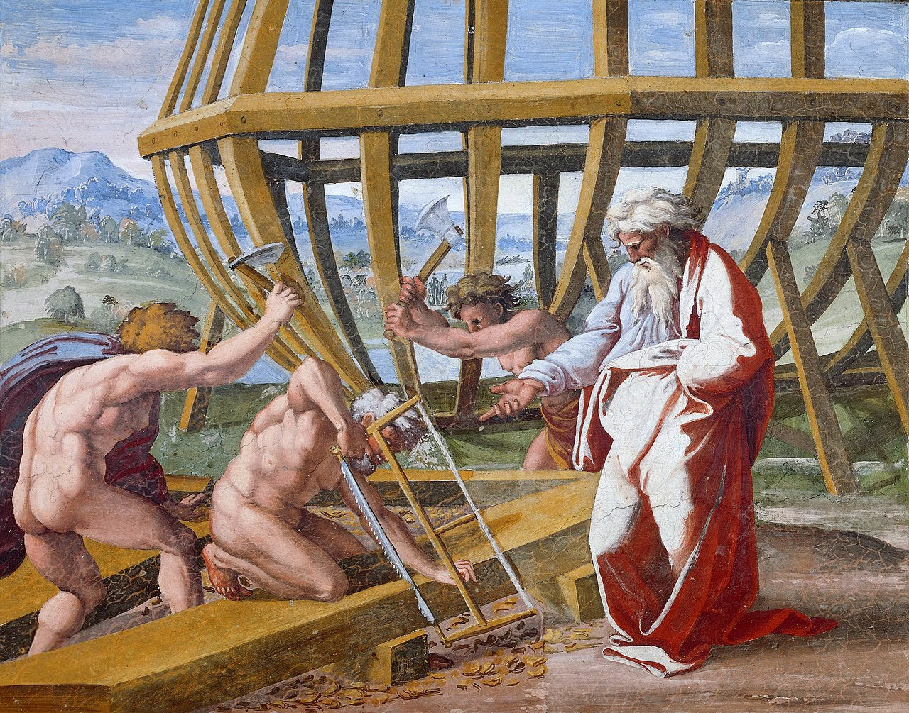 La construction de l'arche - Raphaël (peintre)