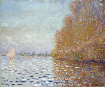 Le Bassin d'Argenteuil avec un Voilier - Tableau Monet