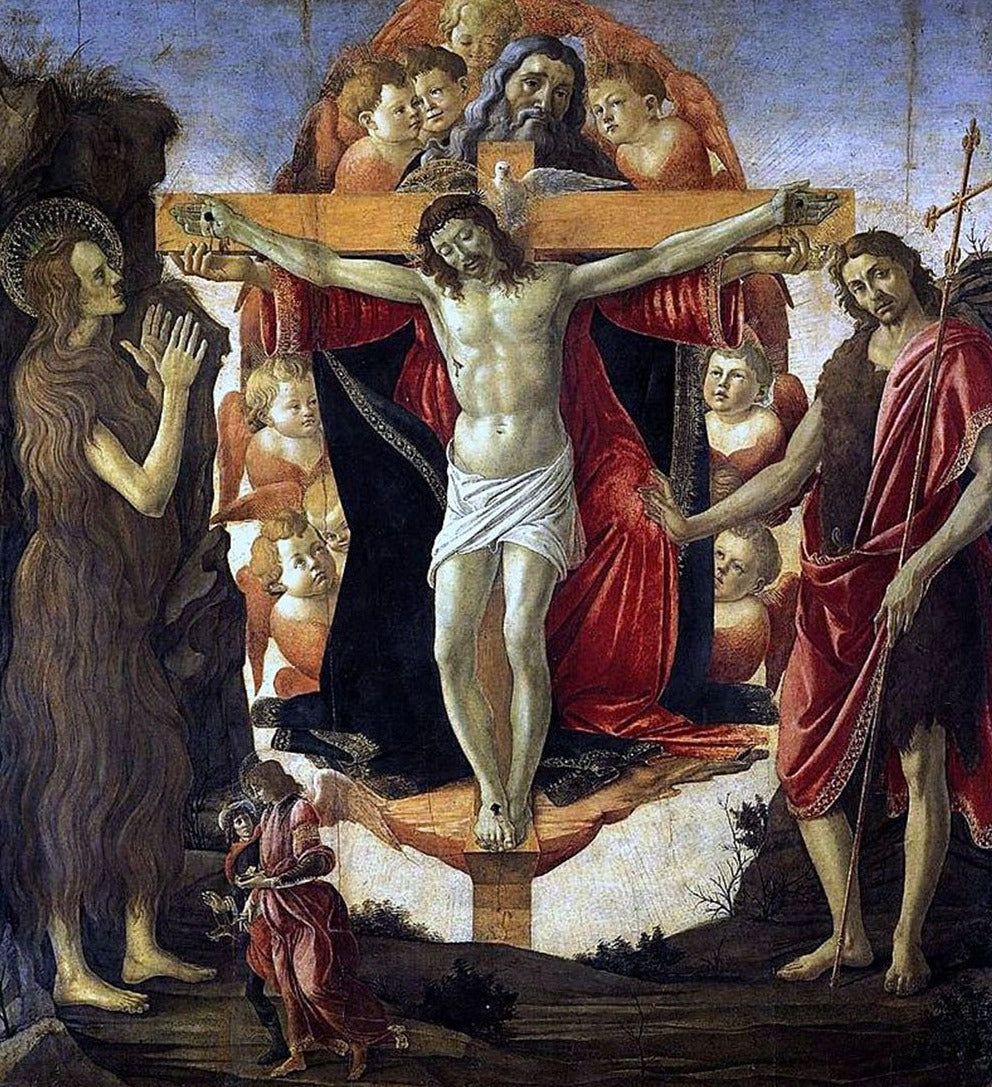 Trinitaet avec Marie Magdelaine, Jean le Baptiste et le Tobias avec l'ange - Sandro Botticelli