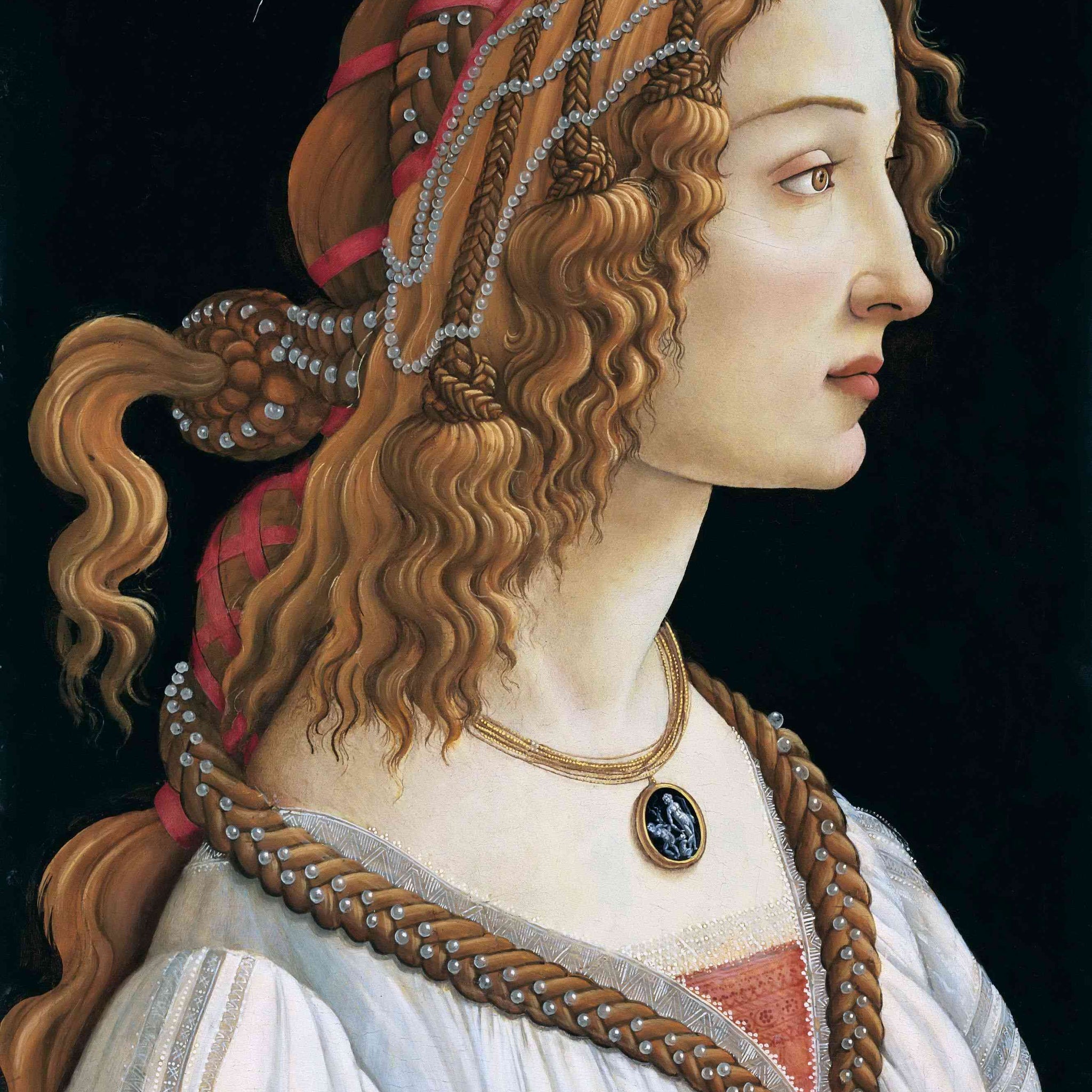 Portrait idéalisé d'une femme (Portrait de Simonetta Vespucci en nymphe) - Sandro Botticelli