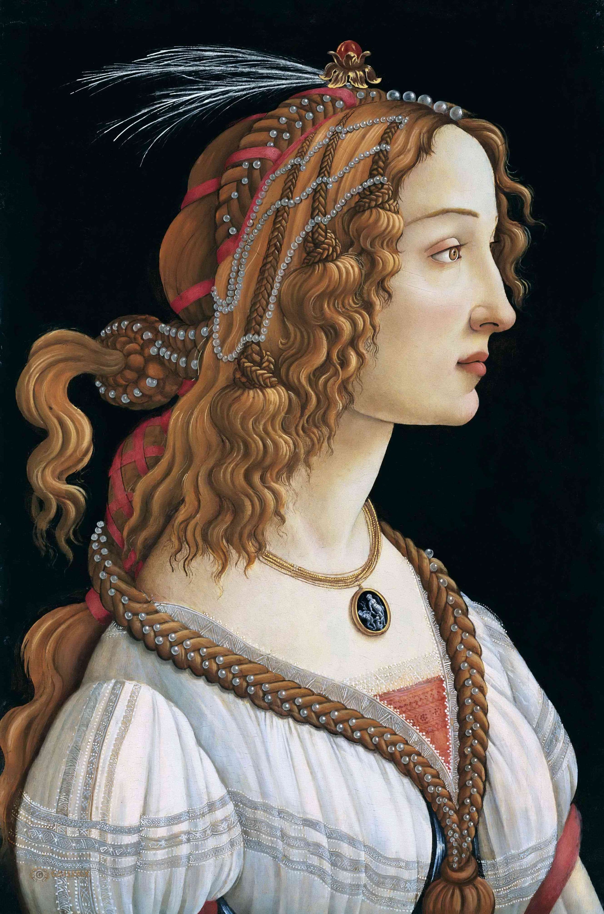 Portrait idéalisé d'une femme (Portrait de Simonetta Vespucci en nymphe) - Sandro Botticelli