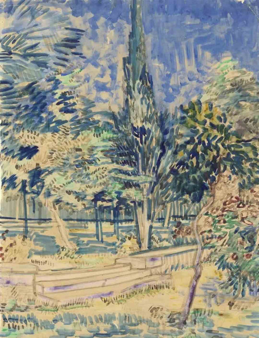 Escalier dans le jardin de l'asile - Van Gogh